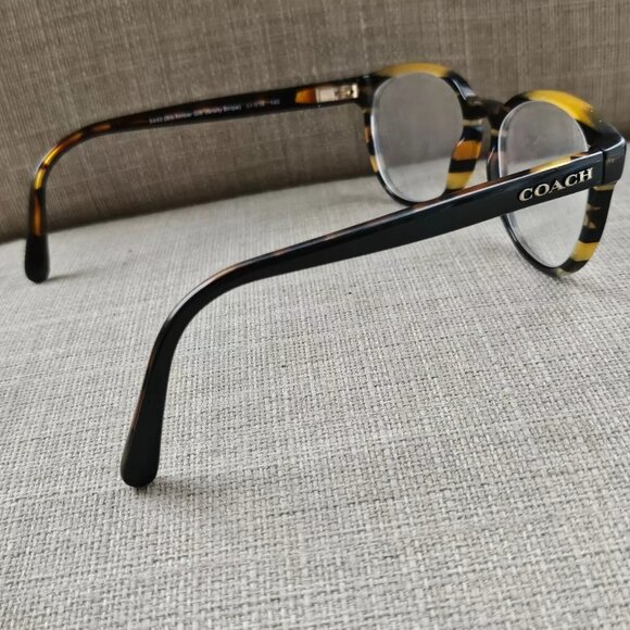 Coach Women Eyeglasses/Glasses Frame HC6102 BLK AMBER GLTR Vasity Stripe Frame - Picture 7 of 12